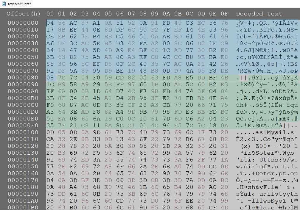 Figure 16: .hunter encrypted file structure