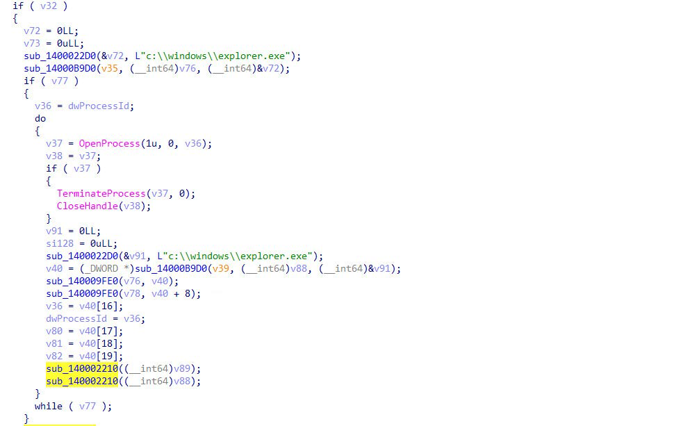 Figure 4: Path-enforcement logic targeting the real Explorer path