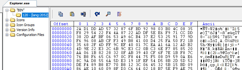 Figure 6: PE resource section view